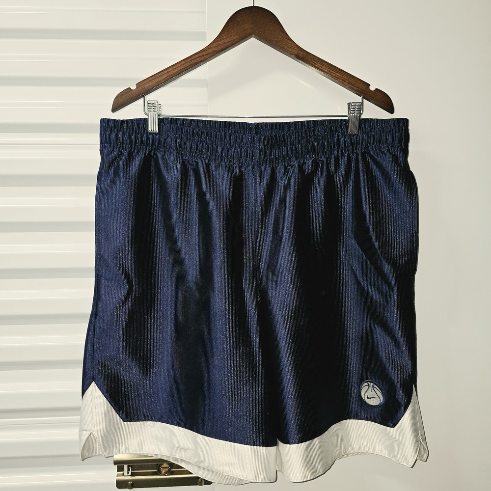 Vintage Y2K Nike Basketball Shorts Mens Large Navy Blue White Baggy